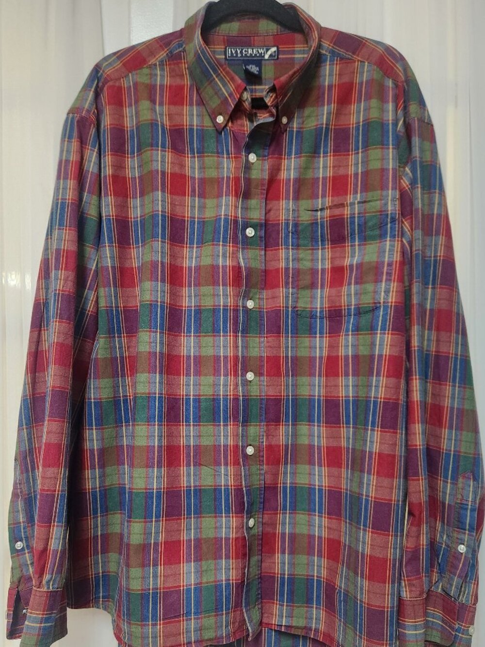 Ivy Crew Men's Classic Plaid Button-down Shirt Size XXL
